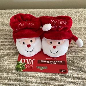 Be Jolly Infant Santa Booties/ Slippers Size 0-6 Months (1-2)